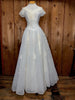 50s Sylvia Ann Bridal Stitch Stripe Gown    w25