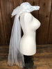 70s Lace Wedding Dress  w/Train & Hat    w26
