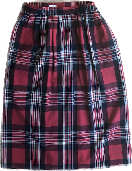80s Pendleton Red Plaid Pencil Skirt   S(w26)