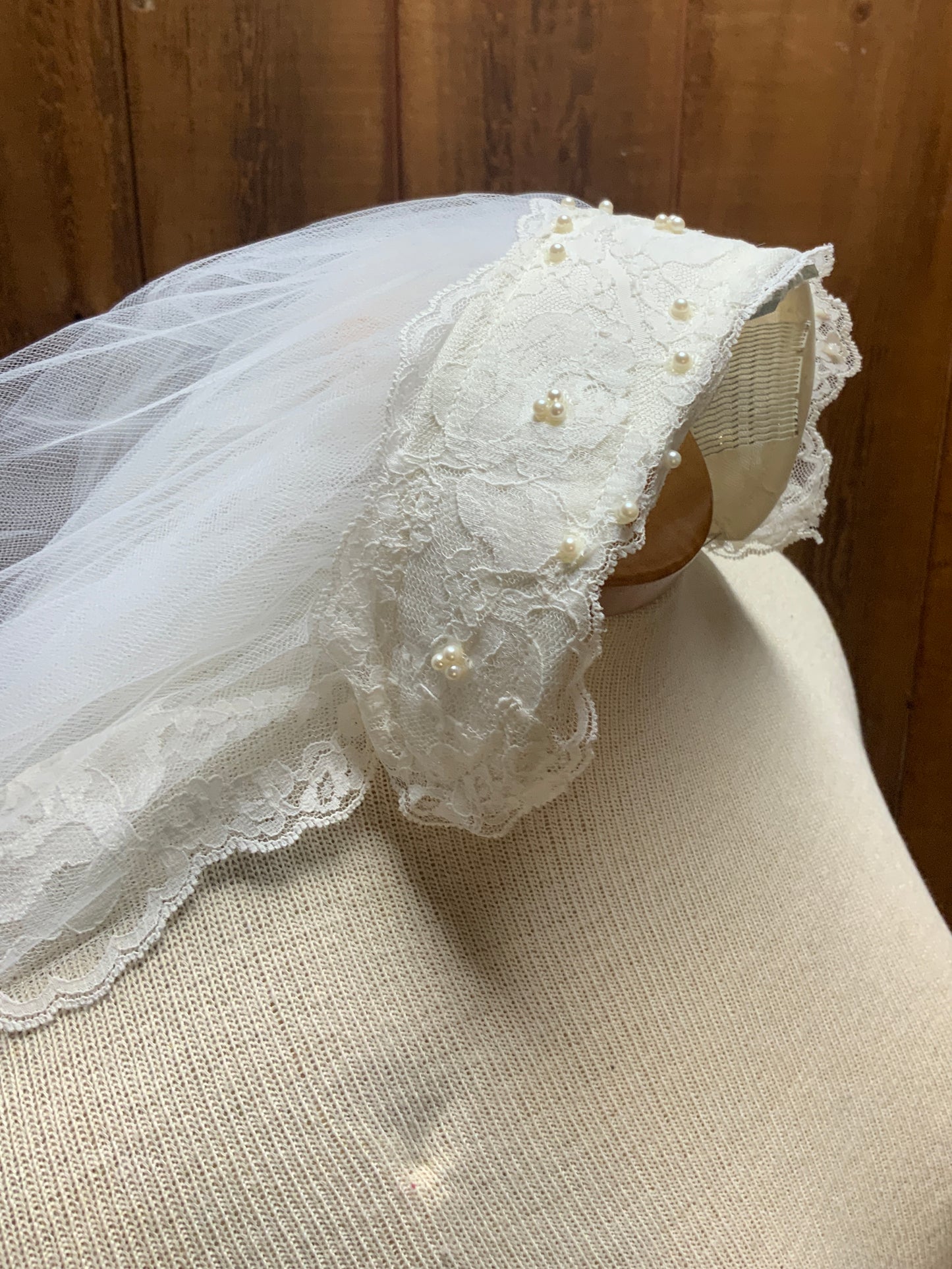 70s NOS Bridallure Wedding Gown w/Veil & Box      w31