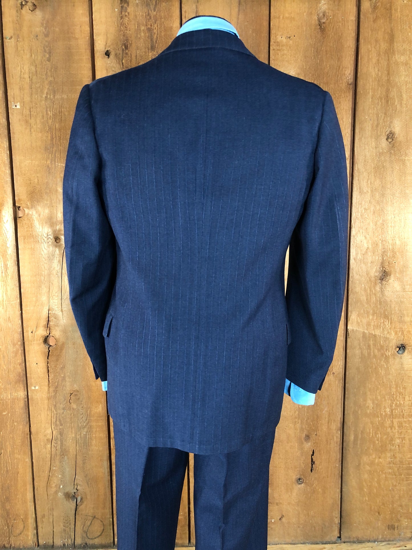 50s Hart Shaffner Marx Navy Pinstripe Suit     w30