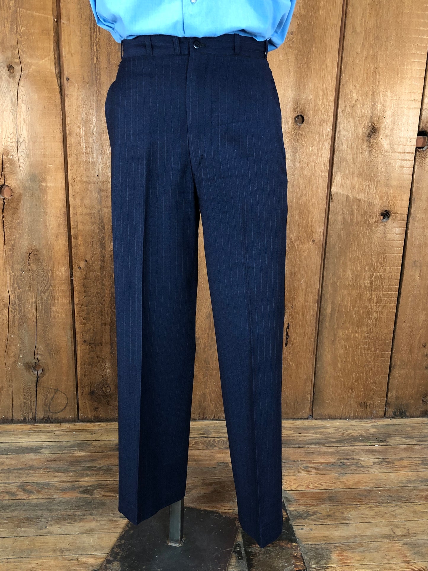 50s Hart Shaffner Marx Navy Pinstripe Suit     w30