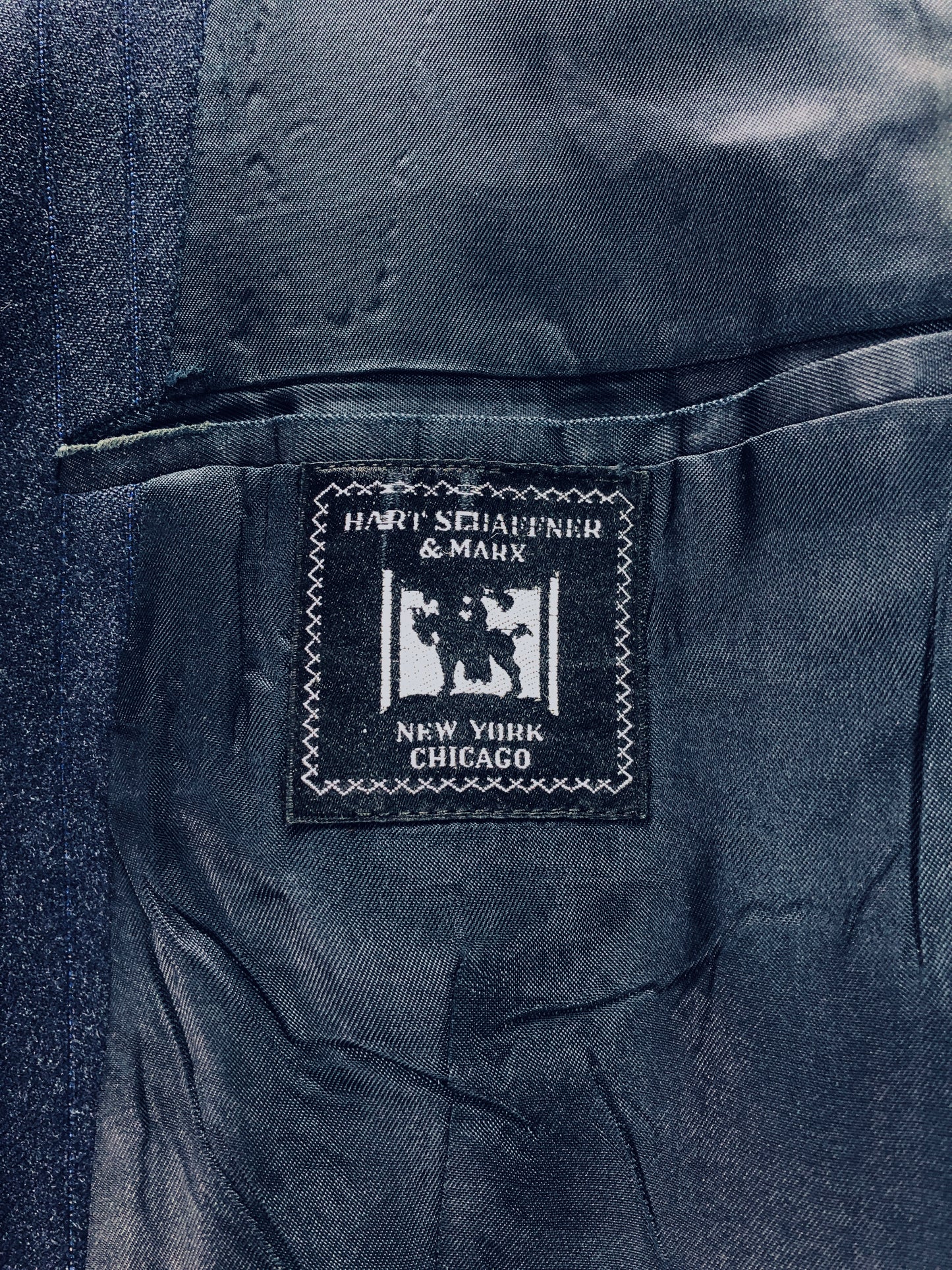 50s Hart Shaffner Marx Navy Pinstripe Suit     w30