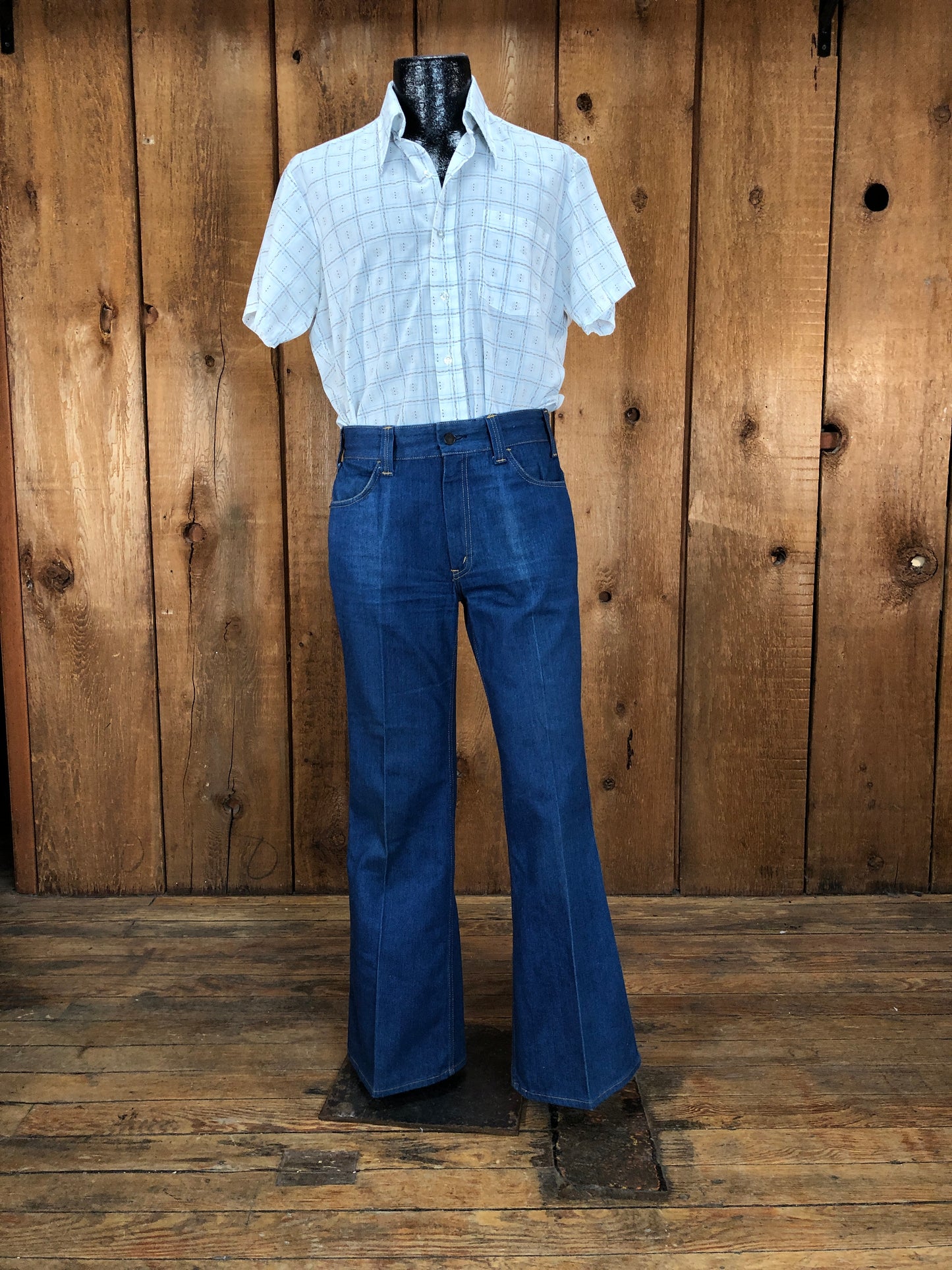 70s Jeans Joint Denim/Leather Suit    W32