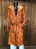 50s State O Maine Orange Satin Robe       M