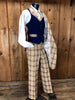 70s Jules De Bergerac Plaid 3pc Suit       35x31