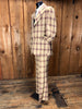 70s Jules De Bergerac Plaid 3pc Suit       35x31