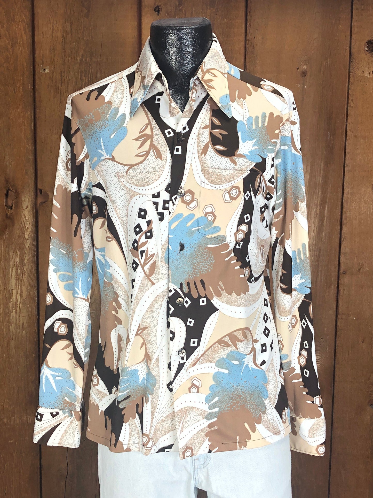 70s Sears Johnny Miller Disco Shirt      L