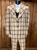 70s Jules De Bergerac Plaid 3pc Suit       35x31