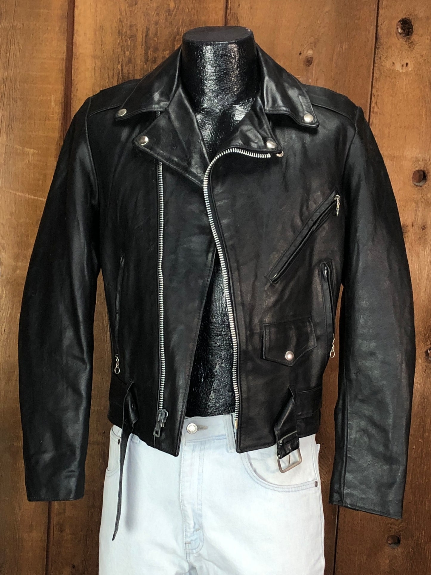 70s Excelled Leather Moto Jacket   34R