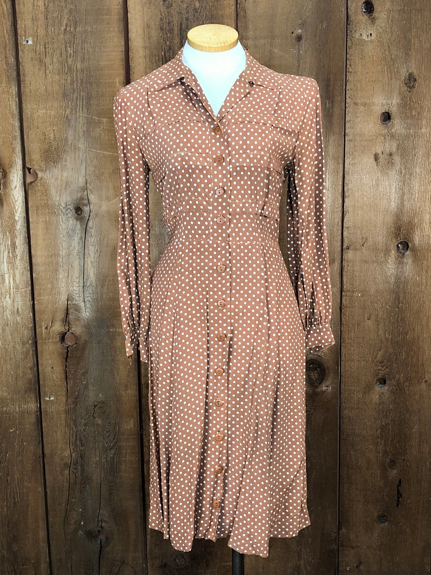 1940s Pam Paterson Rayon Dot Dress    W28