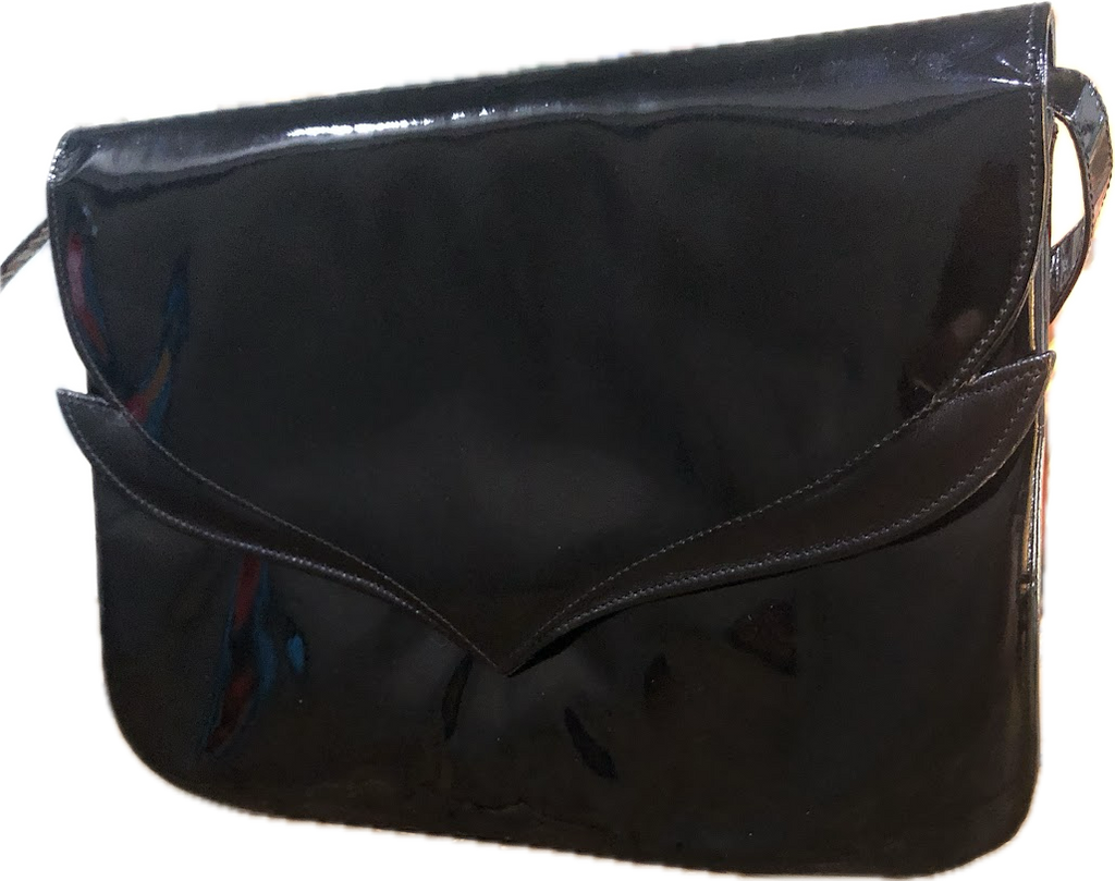 80s Charles Jourdan Black Patent Purse