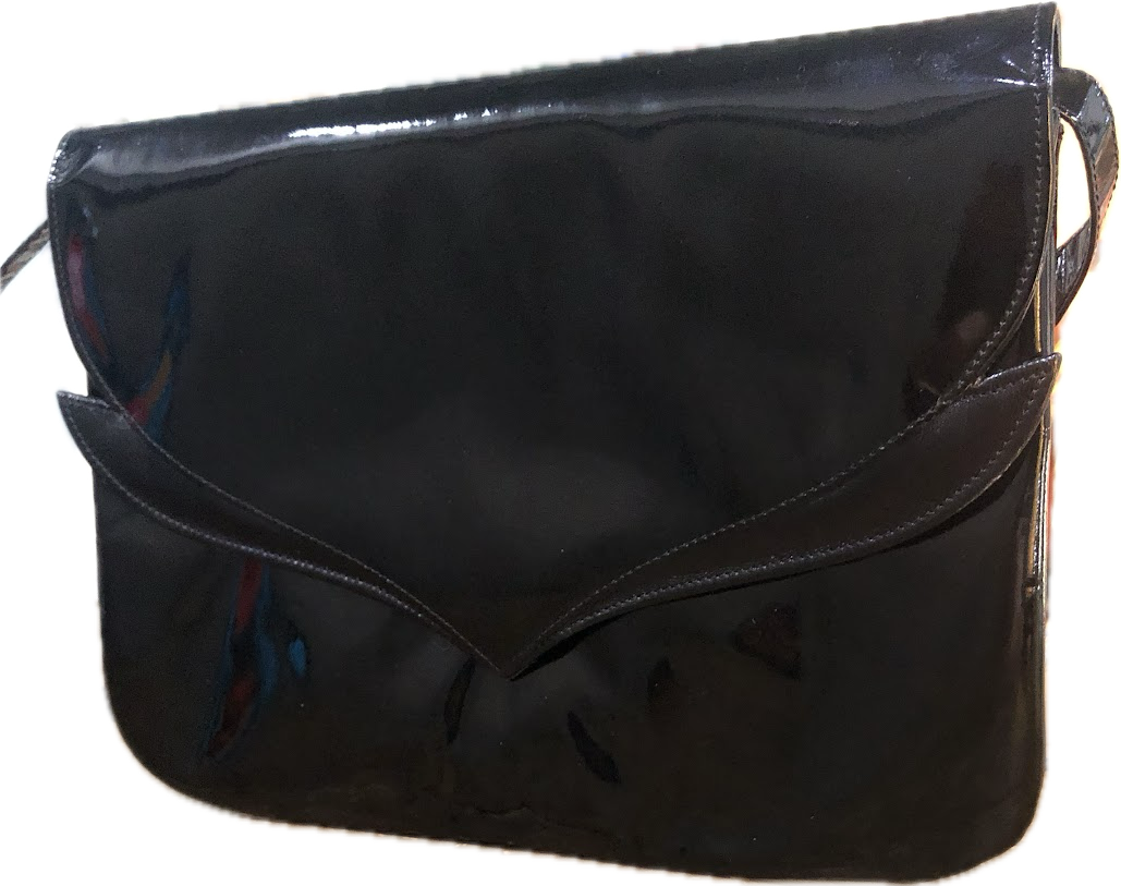 80s Charles Jourdan Black Patent Purse
