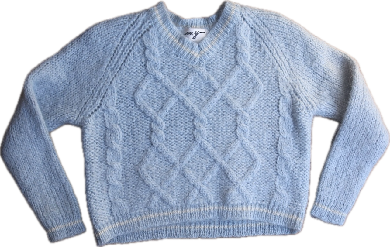 90s My Baby Blue V Neck Sweater     M