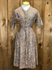 50s Orng Medallions Cotton Dress    W27"