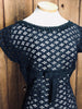60s Black Lace Dress w/Bow     W28"