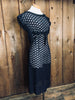60s Black Lace Dress w/Bow     W28"