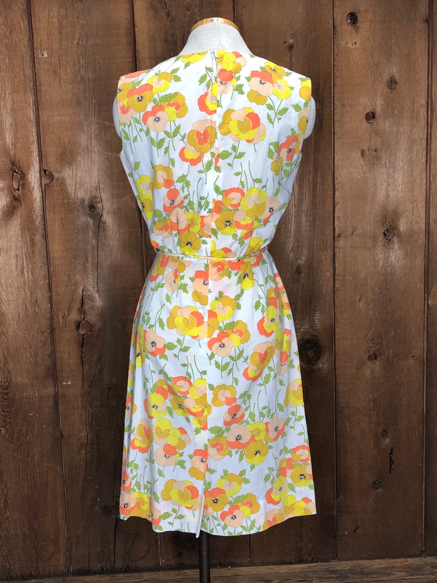 70s Lord Taylor Pansies Dress   W28"