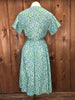 50s Cornflower Cotton Dress      W28"