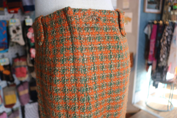 60s Go With Tiger Orng/Green Tweed Pants    w32