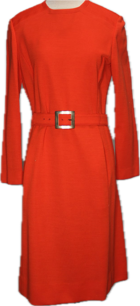 70s Stephan Casuals Orange/Blk/Tan Tweed Coat &  Dress Set   w36