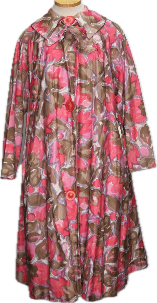 60s Raincrest Pink/Purple Floral Swing Jacket          XL