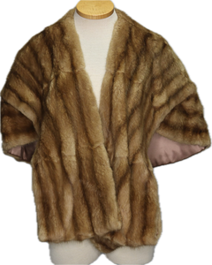 50s Famous Barr Mink Fur Stole w/Pockets