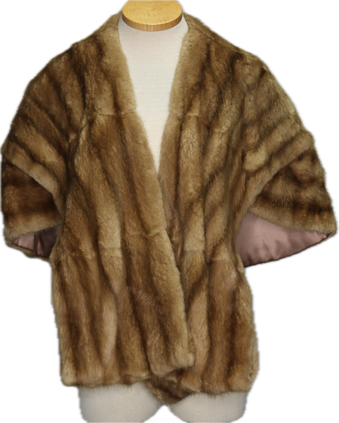 50s Famous Barr Mink Fur Stole w/Pockets