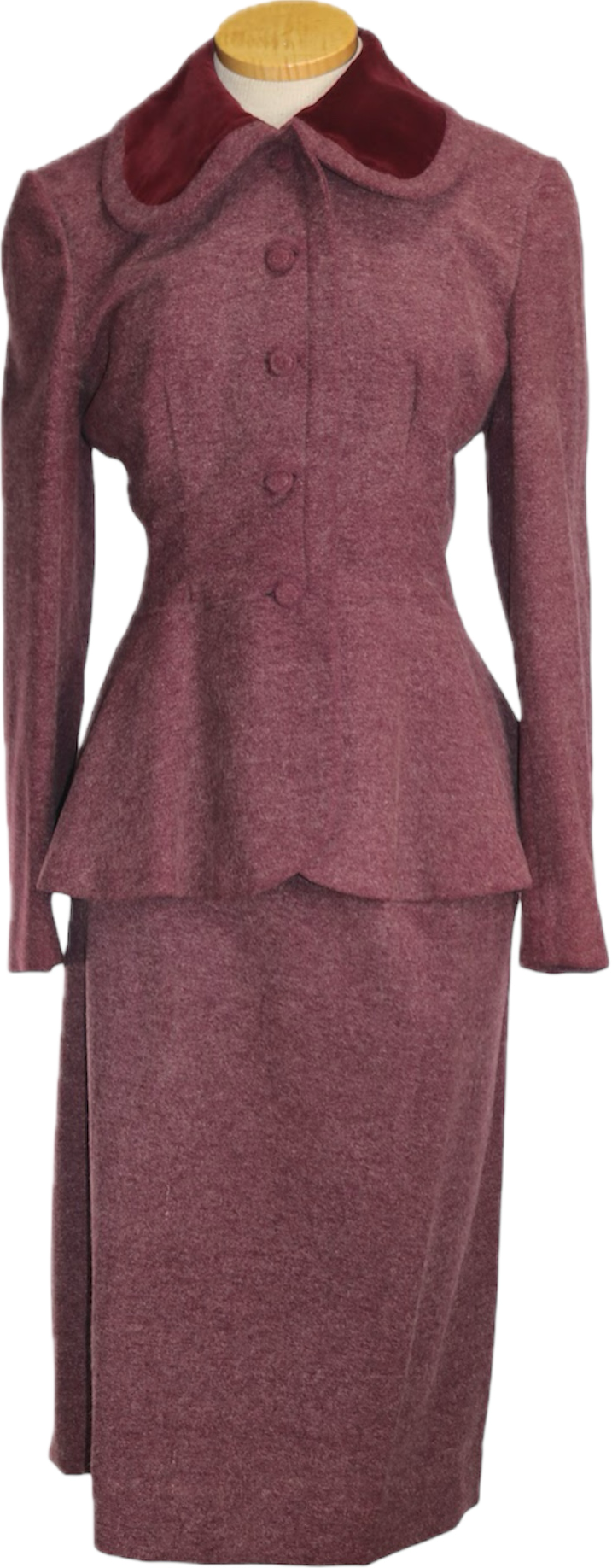 50s Lilli Ann Purple 3 Piece Skirt Suit Set     w28"