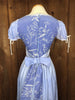 70s Gunne Sax Blue Corset Prairie Dress       w27