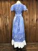70s Gunne Sax Blue Corset Prairie Dress       w27