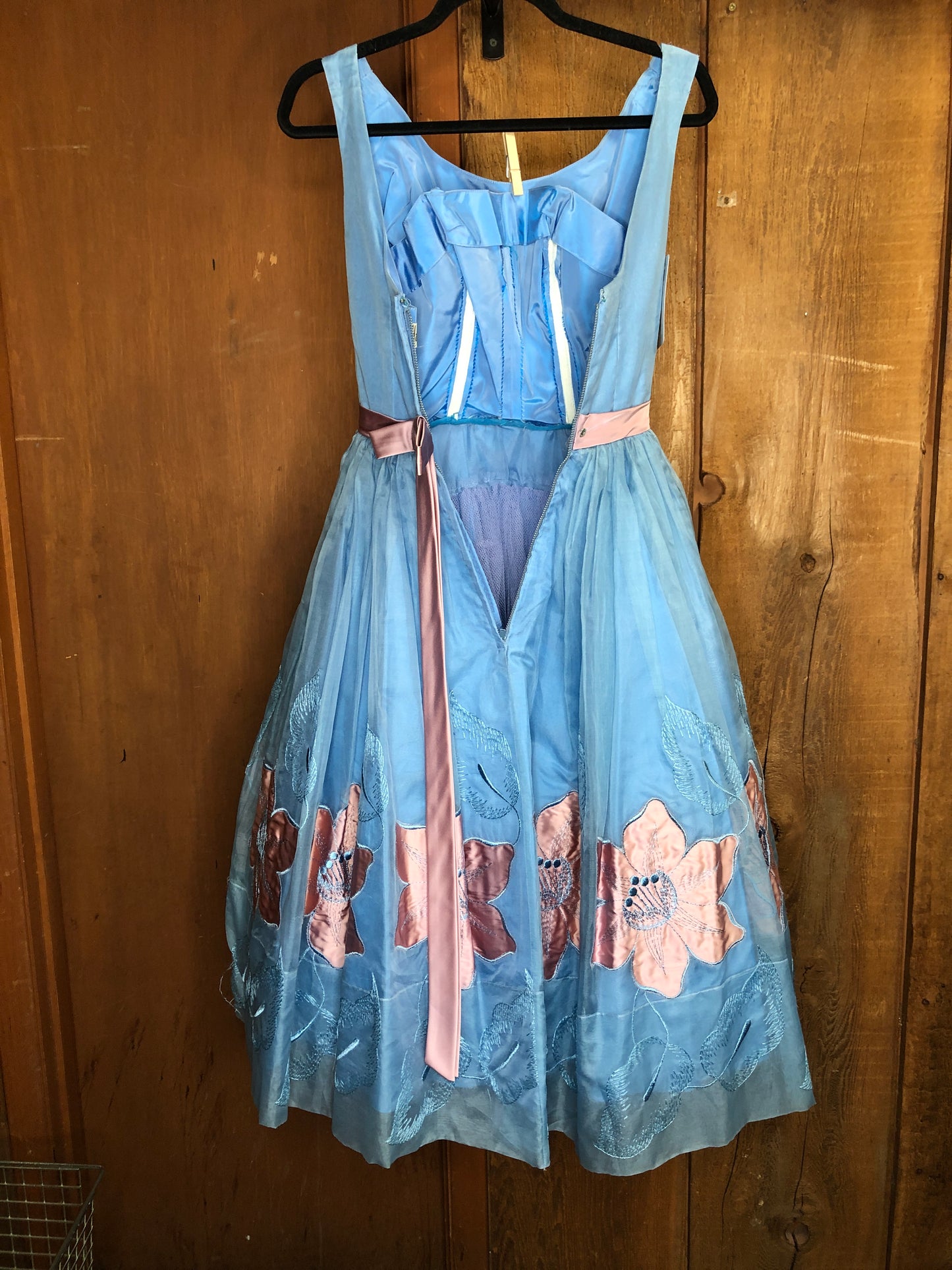 50s Blue Cotillion Formals Cupcake Dress     W24