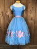 50s Blue Cotillion Formals Cupcake Dress     W24