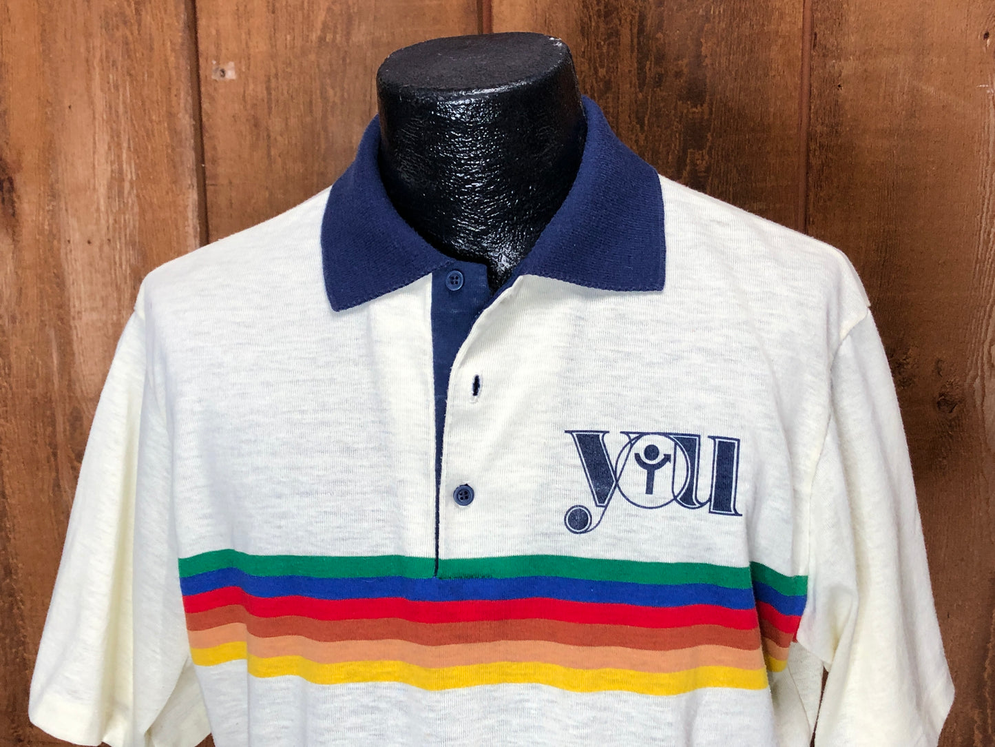 80s Collegiate Pacific Rainbow Polo   XL