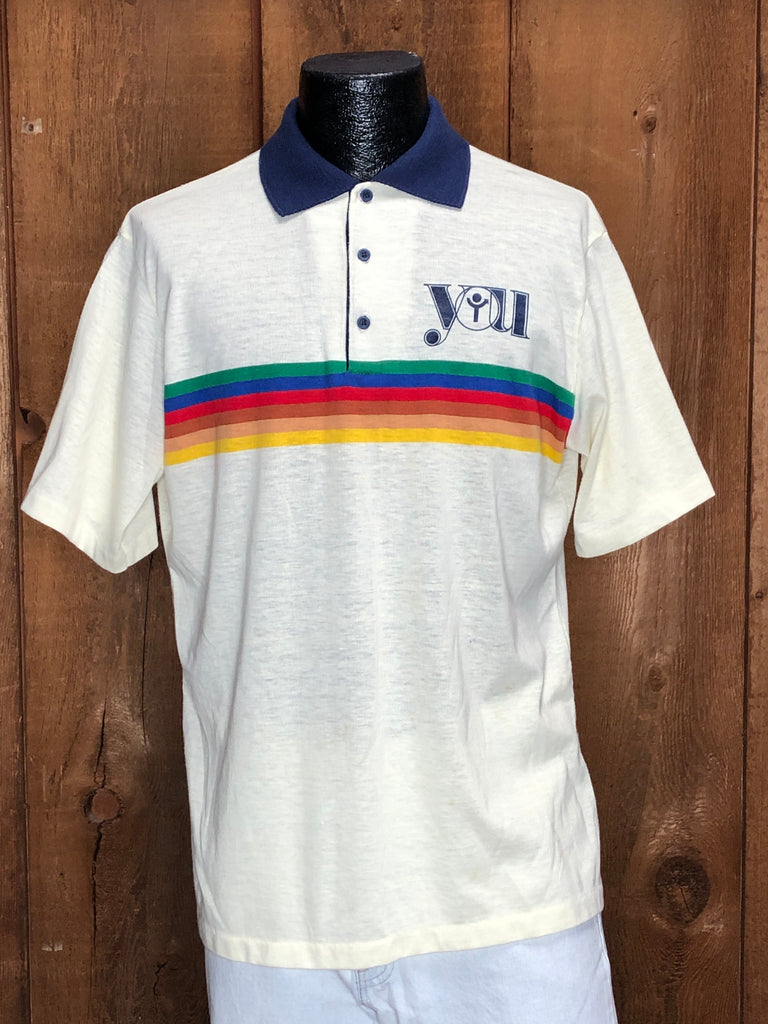 80s Collegiate Pacific Rainbow Polo   XL