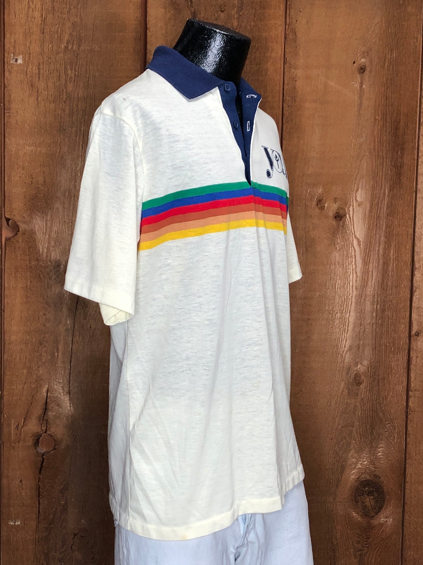 80s Collegiate Pacific Rainbow Polo   XL