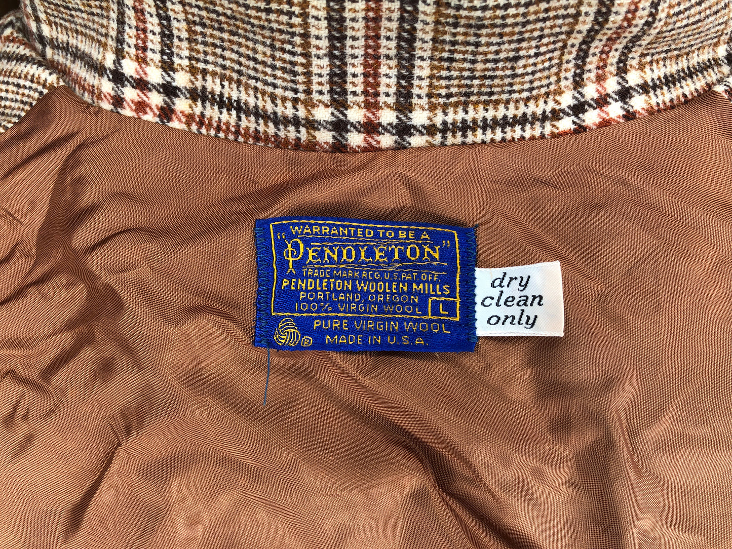 70s Pendleton Brwn Plaid Suit    W35