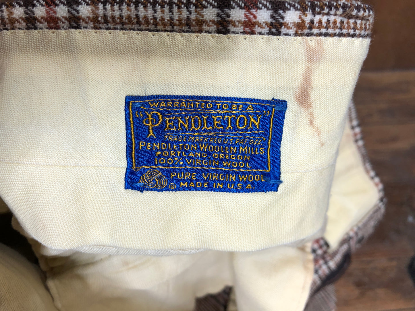 70s Pendleton Brwn Plaid Suit    W35