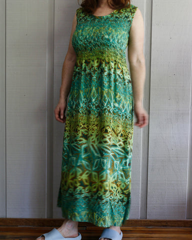 90s R&K Originals Green River Dress    L