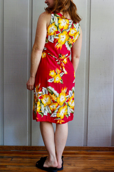 Y2K Natraj Red/Yellow Floral Sundress     L