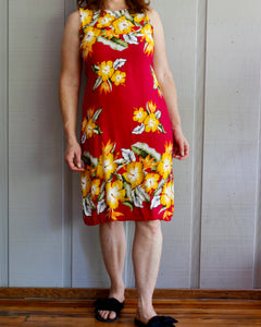 Y2K Natraj Red/Yellow Floral Sundress     L