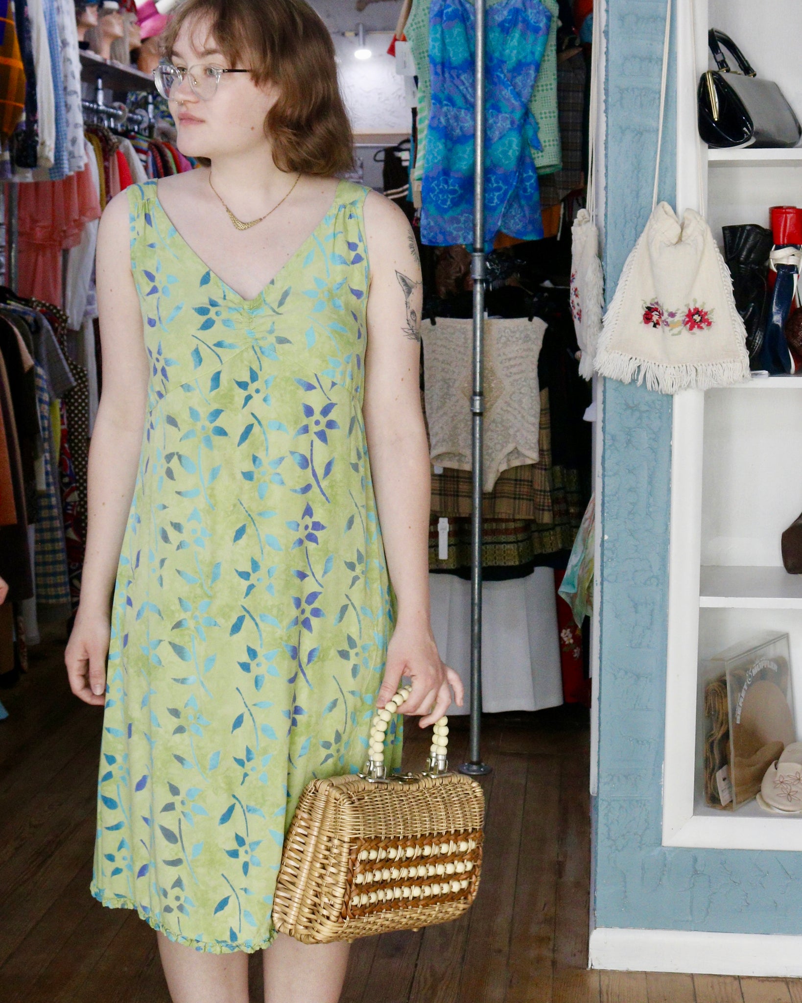 90s Nomadic Traders Green Sundress     M