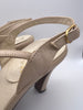 80s Gianelli Champagne Faux Leather & Lace Heels      9