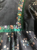 70s Gunne Sax Calico on Blk Midi Dress    S/M