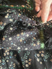 70s Gunne Sax Calico on Blk Midi Dress    S/M