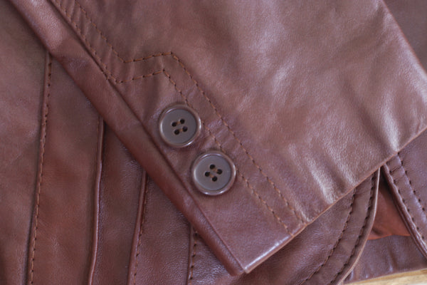 70s Berman's Maroon Leather Jacket      M