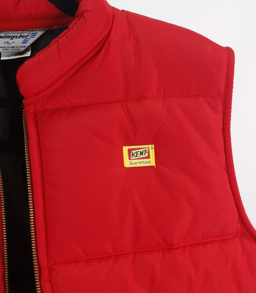 80s NOS Swingster Red Puffer Vest          L