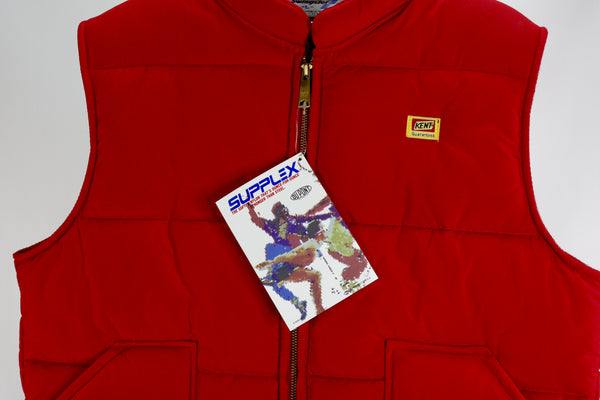 80s NOS Swingster Red Puffer Vest          L