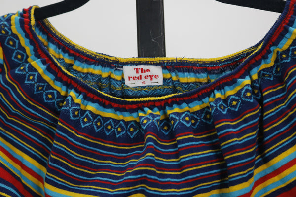 70s The Red Eye Jersey Color Stripe Crop     S