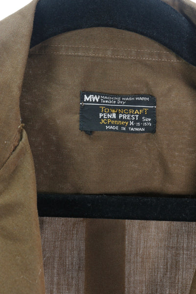 80s TownCraft Brown Pocket Shirt       M